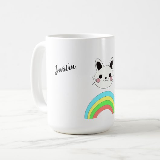 Rainbow-Katze Kaffeetasse (Vorderseite Links)