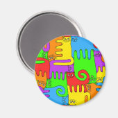 Rainbow-Katzen-2-Magnet Magnet (Vorderseite/Rückseite)