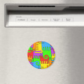 Rainbow-Katzen-2-Magnet Magnet (In Situ (Geschirrspüler))