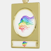 Rainbow-Keramik Banner-Ornament Gold (Links)