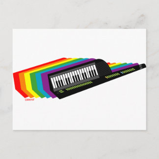 Rainbow Keytar Postkarte