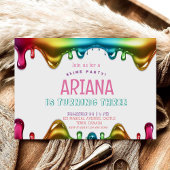 Rainbow Kids 3rd Slide Birthday Party Einladung