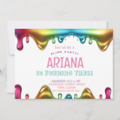 Rainbow Kids 3rd Slide Birthday Party Einladung (Vorderseite)