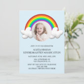 Rainbow Kids Abschluss Foto Einladung (Stehend Vorderseite)