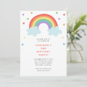 Rainbow Kids Birthday Invitation Einladung (Stehend Vorderseite)
