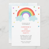 Rainbow Kids Birthday Invitation Einladung (Vorne/Hinten)