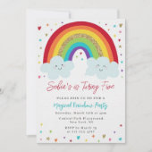 Rainbow Kids Birthday Party Invitation Magical  Einladung (Vorderseite)