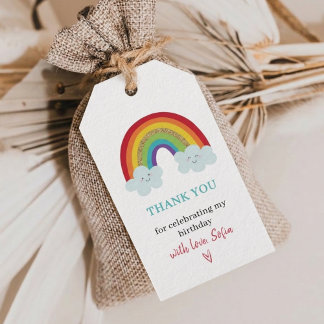 Rainbow Kids Birthday Party Thank You Favor Gift  Geschenkanhänger