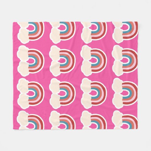 Rainbow Kids Girls Colorful Fleecedecke (Vorderseite (Horizontal))