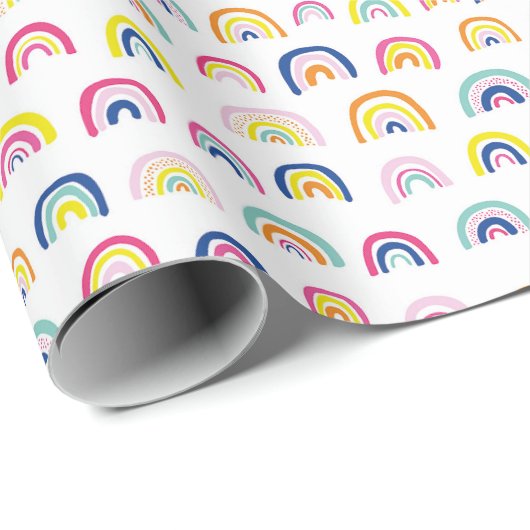 Rainbow-Kids-Muster Geschenkpapier (Rolleneckpunkt)
