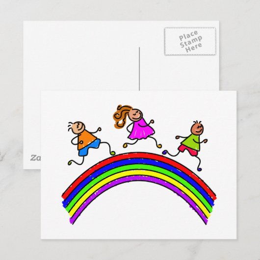 Rainbow Kids Postkarte (Vorne/Hinten)