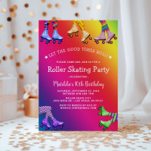 Rainbow Kids Roller Skaten Birthday Party