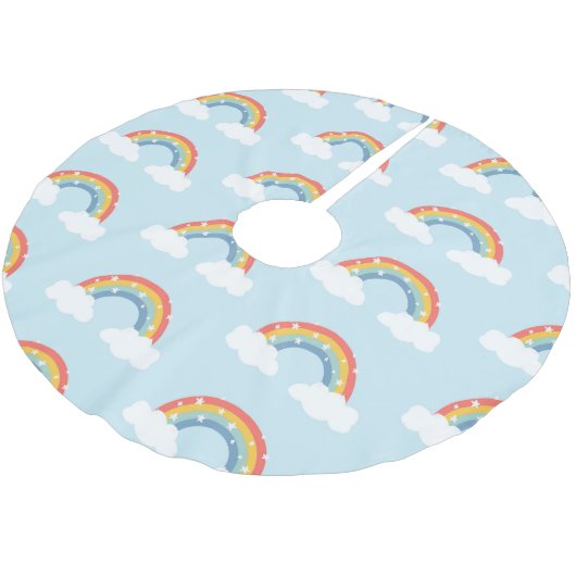 Rainbow Kids Weihnachts-Strumpf Polyester Weihnachtsbaumdecke (Schrägansicht)