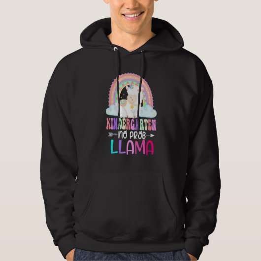 Rainbow Kindergarten No Prob Llama 100th Day of Sc Hoodie (Vorderseite)