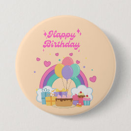 Rainbow Kindergeburtstag Button