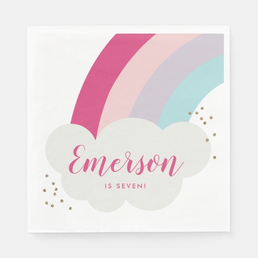 Rainbow-Kindergeburtstag-Party Serviette (Vorderseite)