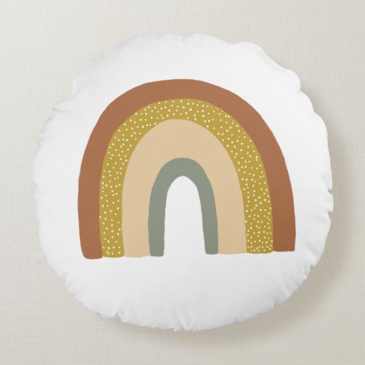 Rainbow Kinderzimmer Niedlich terracota Baby Rundes Kissen (Vorderseite)