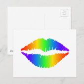 Rainbow Kiss, farbenfrohe Lippen Postkarte (Vorne/Hinten)