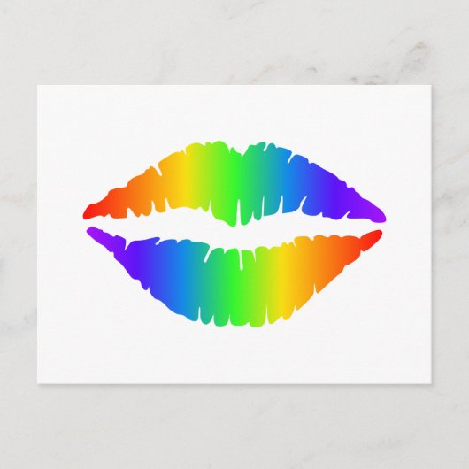 Rainbow Kiss, farbenfrohe Lippen Postkarte (Vorderseite)