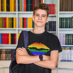 Rainbow Kiss LGBT T - Shirt