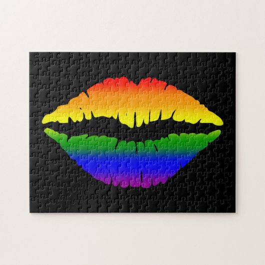 RAINBOW KISS LIPS JIGSAW PUZZLE (Horizontal)