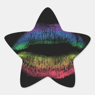 Rainbow Kiss Stern-Aufkleber