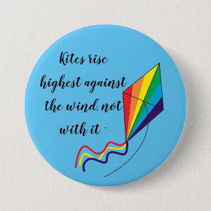 Rainbow Kite am höchsten gegen den Wind Button