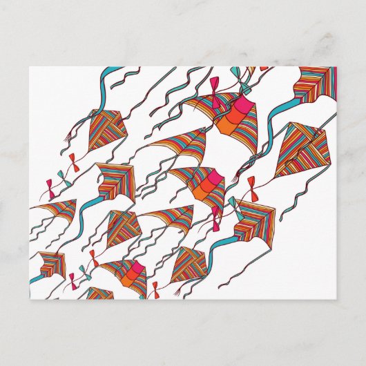 Rainbow Kite Pattern Postkarte (Vorderseite)