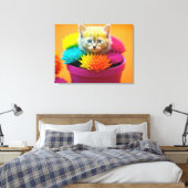 Rainbow Kitten Cat Leinwanddruck (Insitu (Schlafzimmer))