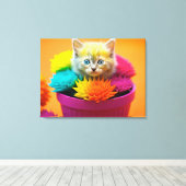 Rainbow Kitten Cat Leinwanddruck (Insitu (Holzboden))