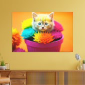 Rainbow Kitten Cat Leinwanddruck (Insitu (Wohnzimmer))