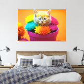 Rainbow Kitten Cat Leinwanddruck (Insitu (Schlafzimmer))