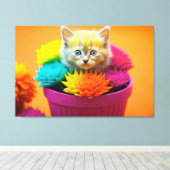 Rainbow Kitten Cat Leinwanddruck (Insitu (Holzboden))