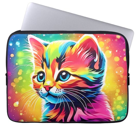 Rainbow Kitten Dream Laptopschutzhülle (Vorderseite)