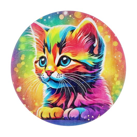 Rainbow Kitten Dream Schneidebrett (Vorderseite)