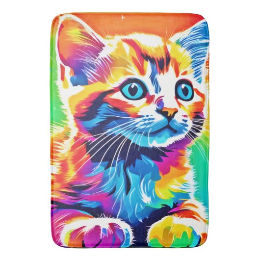 Rainbow Kitten Dreams Badematte (Vorderseite Vertikal)