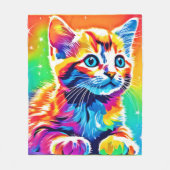 Rainbow Kitten Dreams Fleecedecke (Vorderseite)