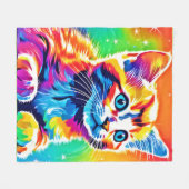 Rainbow Kitten Dreams Fleecedecke (Vorderseite (Horizontal))
