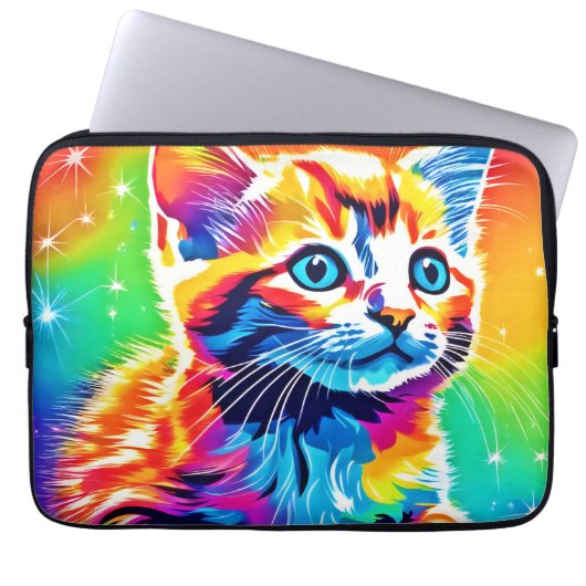 Rainbow Kitten Dreams Laptopschutzhülle (Vorderseite)
