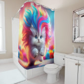 Rainbow Kitten Duschvorhang (Beispiel)