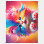 Rainbow Kitten Fleecedecke (Vorderseite)