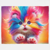 Rainbow Kitten Fleecedecke (Vorderseite (Horizontal))