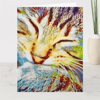 Rainbow Kitten Niedlich Cat Modern Art Karte