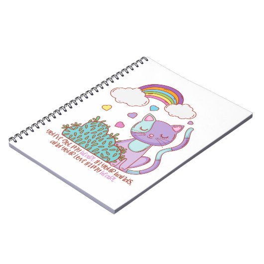 Rainbow Kitten Notebook + Quote Notizblock (Linke Seite)