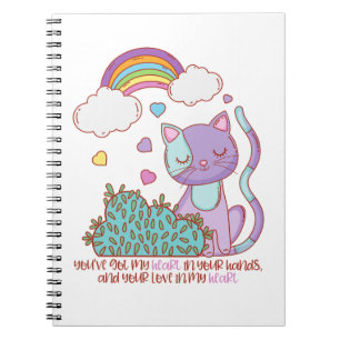 Rainbow Kitten Notizbuch + Zitat Notizblock