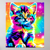 Rainbow Kitten Portrait Poster (Vorne)