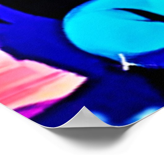 Rainbow Kitten Portrait Poster (Ecke)