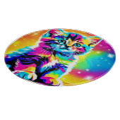 Rainbow Kitten Portrait Schneidebrett (Ecke)