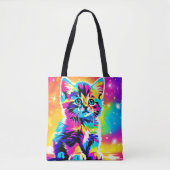 Rainbow Kitten Portrait Tasche (Vorderseite)