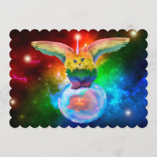 Rainbow Kitten Space Bubble Fish Event Einladungen